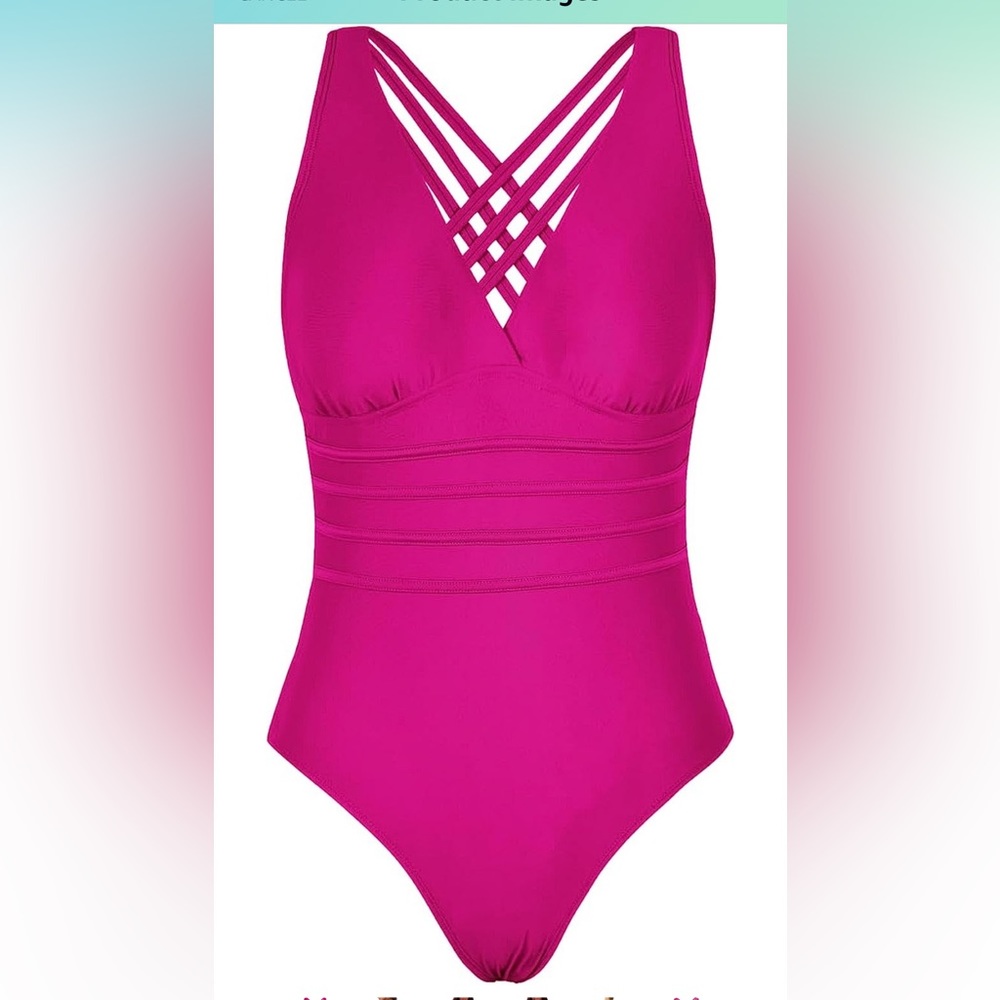 NWT Bright Rose Pink Swimsuit - Sexy, Slimming One-Piece